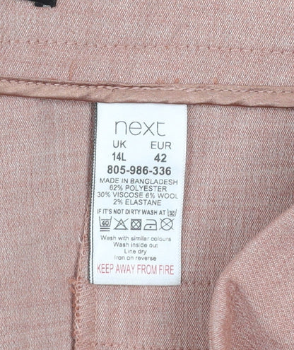 Next Women’s Pink Tapered Dress Pants Size 14L Polyester Blend