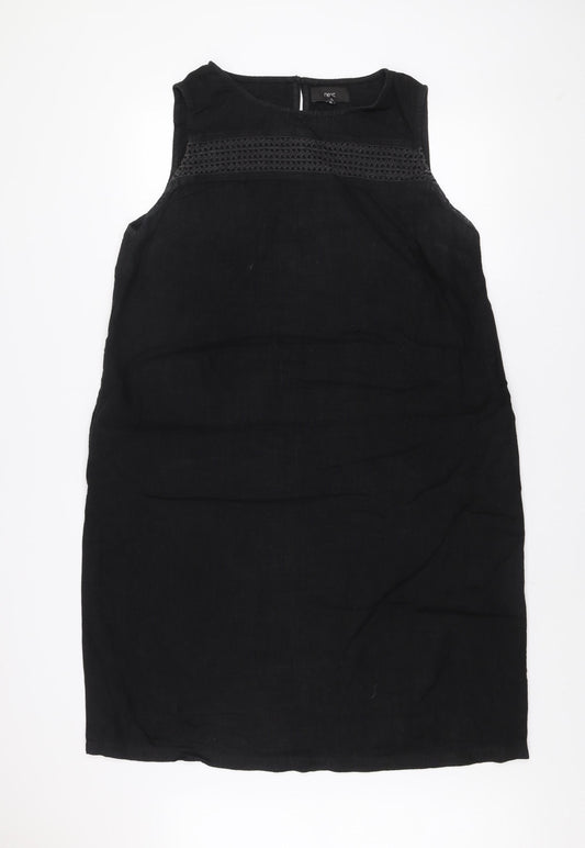 Next Women’s Black Linen Shift Dress Size 18 Tall Sleeveless