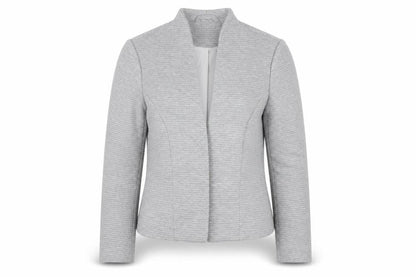 Front view of Only women’s grey slim fit lined blazer jacket, size UK 12