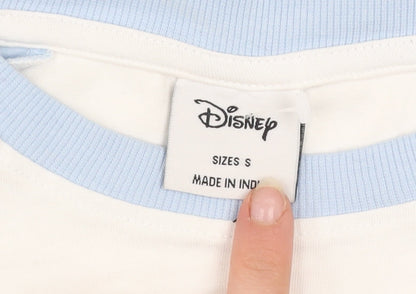 Girls UK Size S Disney Blue Cropped T-Shirt