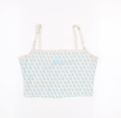 Puma Womens Blue Geometric Cotton Camisole Tank Top M