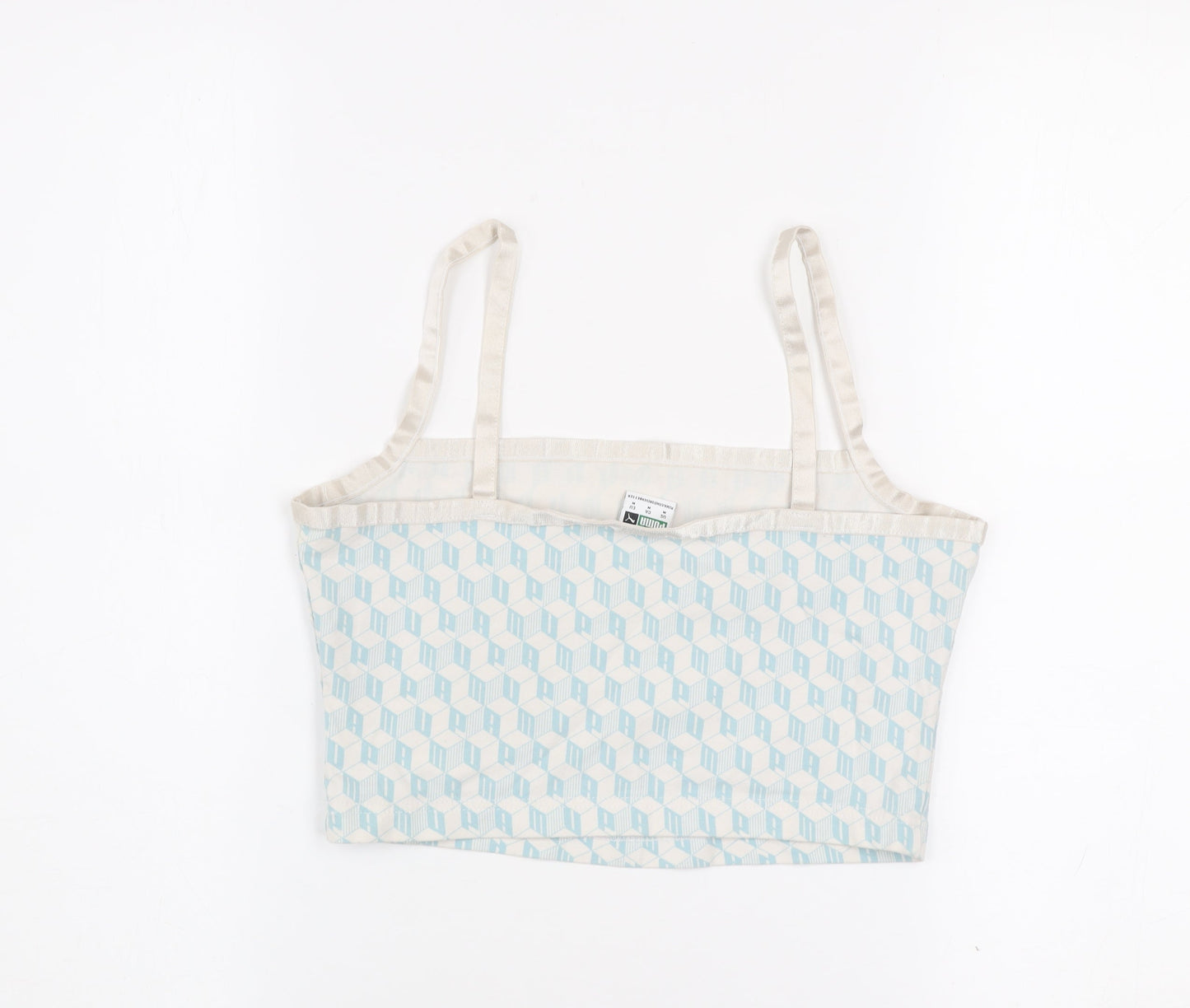 Puma Womens Blue Geometric Cotton Camisole Tank Top M