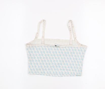 Puma Womens Blue Geometric Cotton Camisole Tank Top M