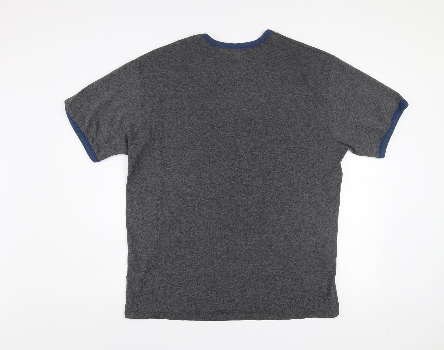 GAP Men's Grey Blue Crew Neck Graphic Print T-Shirt XL Classic Fit