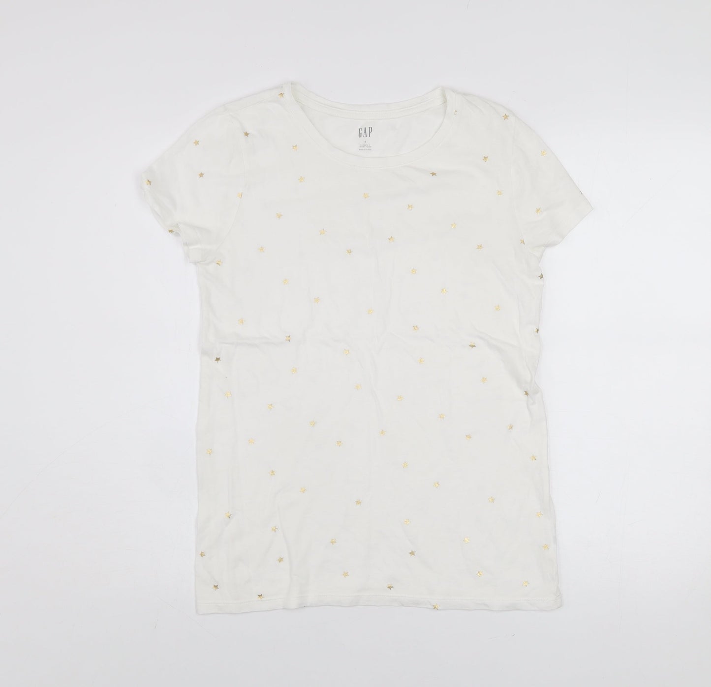 GAP Women’s White Embroidered Star T-Shirt Size S