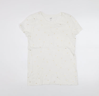 GAP Women’s White Embroidered Star T-Shirt Size S