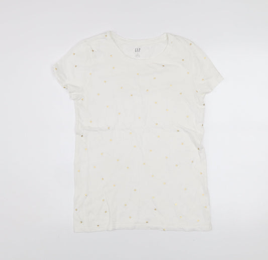 GAP Women’s White Embroidered Star T-Shirt Size S