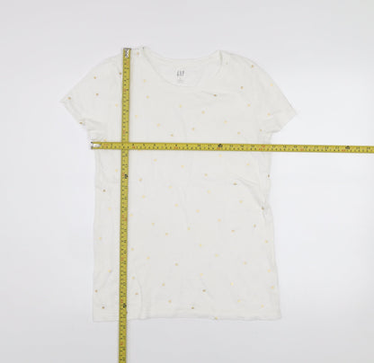 GAP Women’s White Embroidered Star T-Shirt Size S