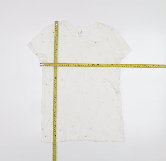 GAP Women’s White Embroidered Star T-Shirt Size S