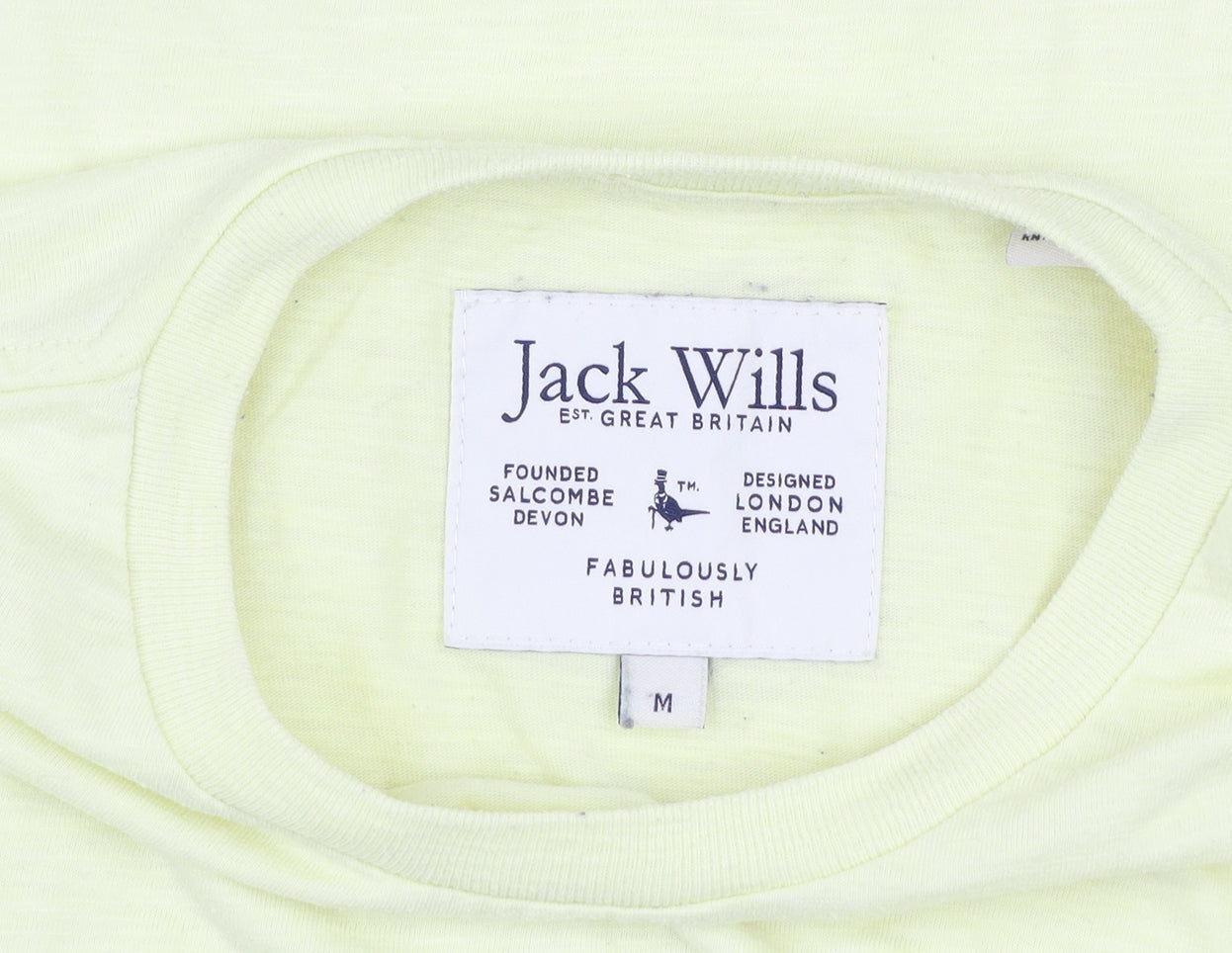 Jack Wills Men's Yellow Crew Neck Short Sleeve T-Shirt M