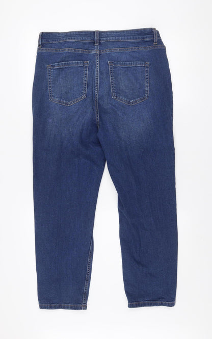 Dunnes Stores Women's Blue Cropped Regular Fit Stretch Jeans Size 16