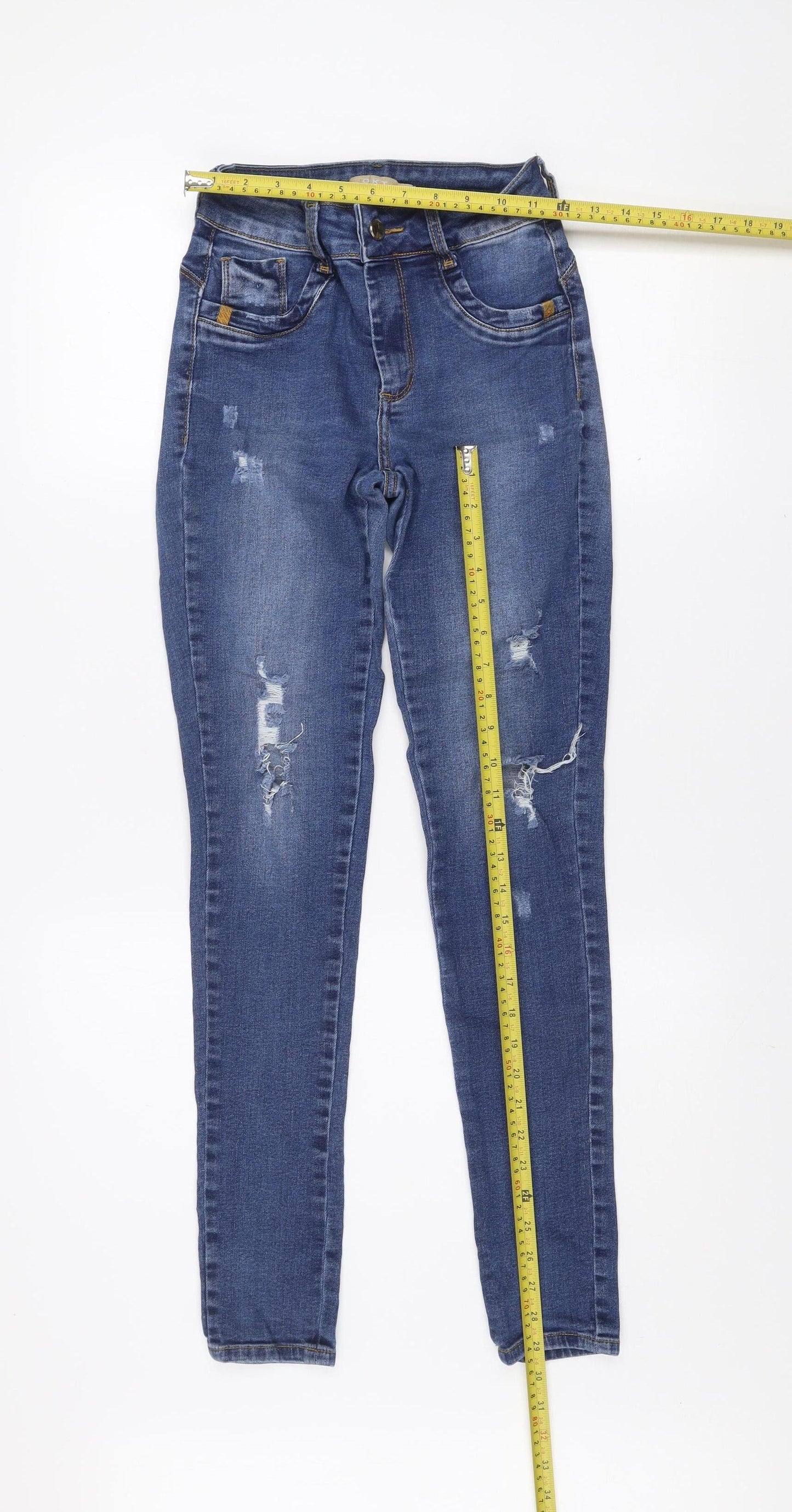Womens UK Size 12 OKT Slim Fit Skinny Blue Jeans