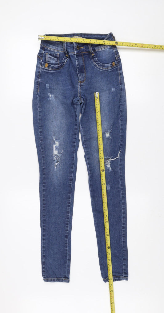Womens UK Size 12 OKT Slim Fit Skinny Blue Jeans