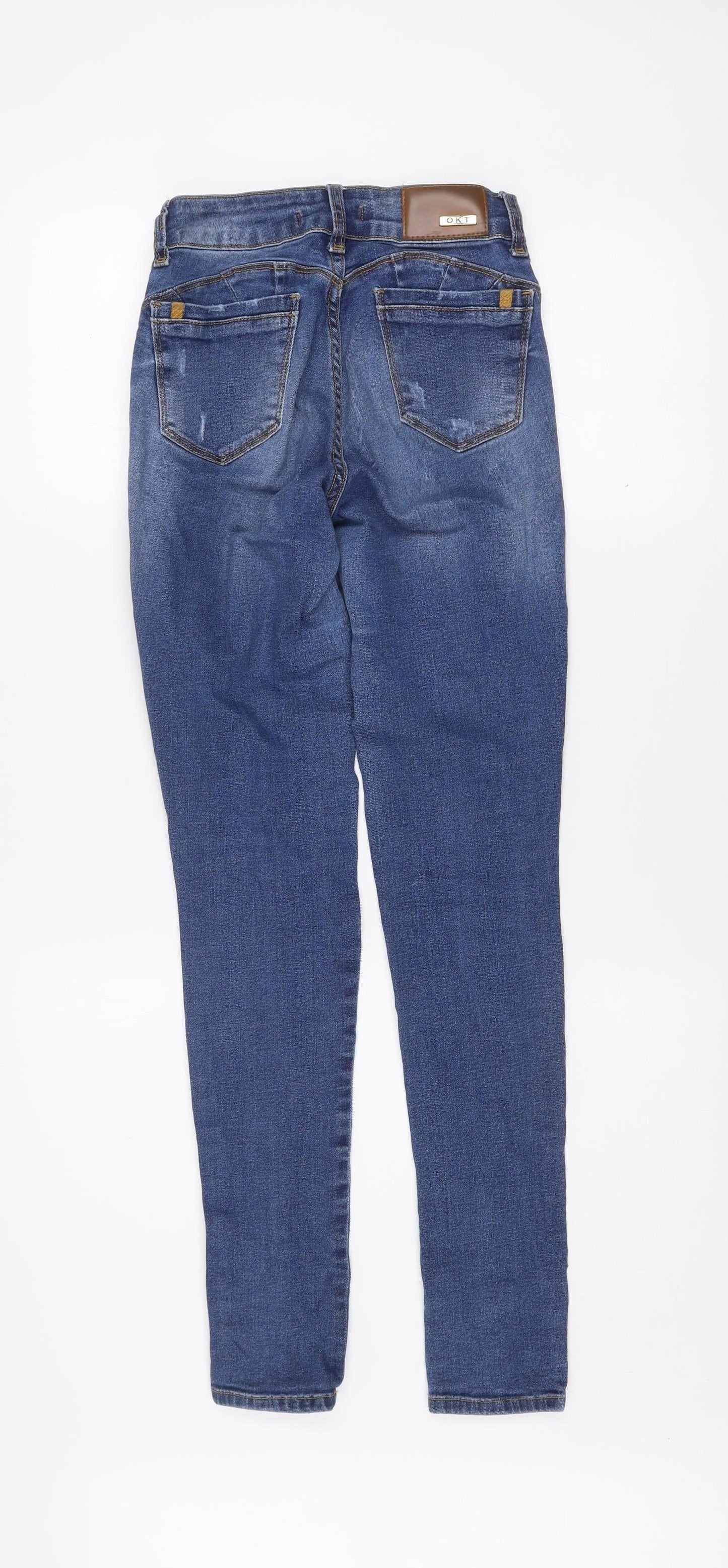 Womens UK Size 12 OKT Slim Fit Skinny Blue Jeans