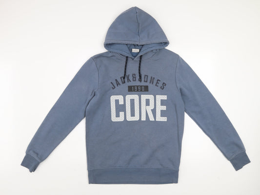 Mens UK Size M JACK & JONES Blue Pullover Hoodie
