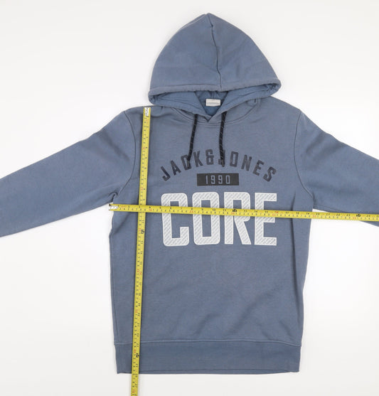 Mens UK Size M JACK & JONES Blue Pullover Hoodie