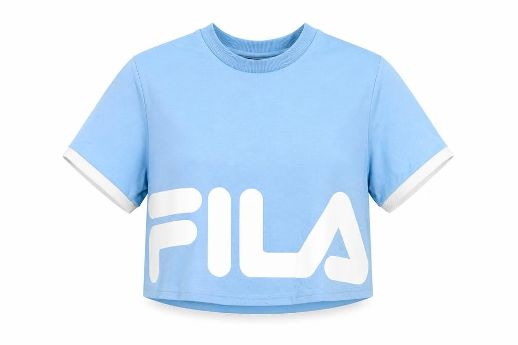Womens UK Size S FILA Blue Cropped T-Shirt