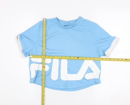 Womens UK Size S FILA Blue Cropped T-Shirt