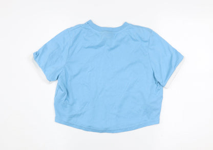 Womens UK Size S FILA Blue Cropped T-Shirt