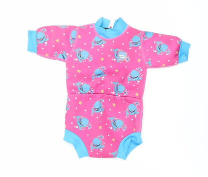 Water Babies Unisex Baby Pink Blue Whale Neoprene UV-Sun Suit Small