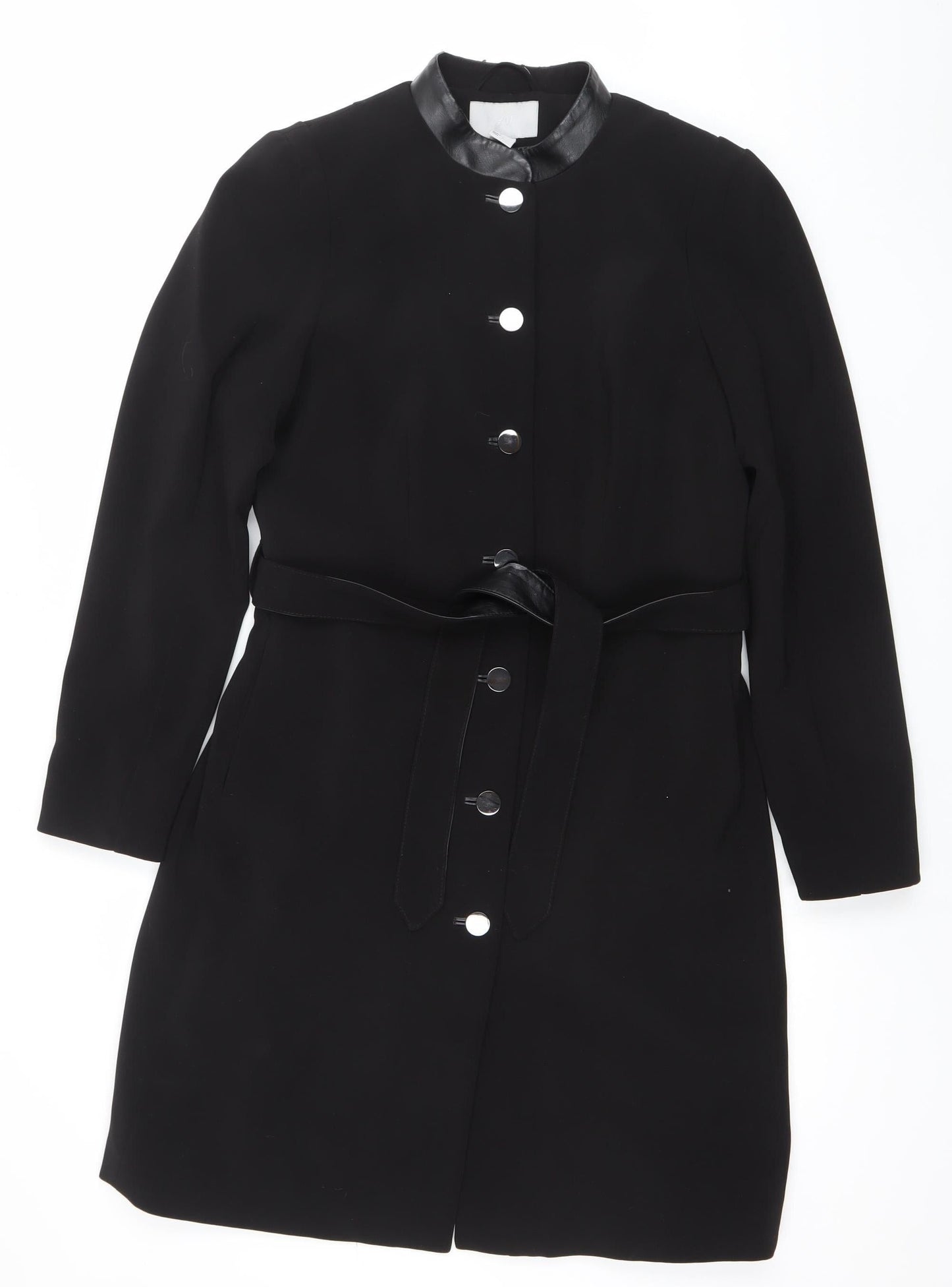 Womens UK Size 12 H&M Black Overcoat