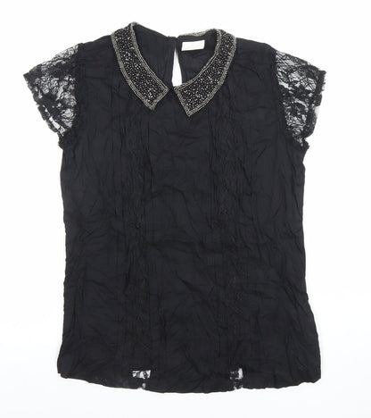 Womens UK Size M Unknown Black Classic Blouse