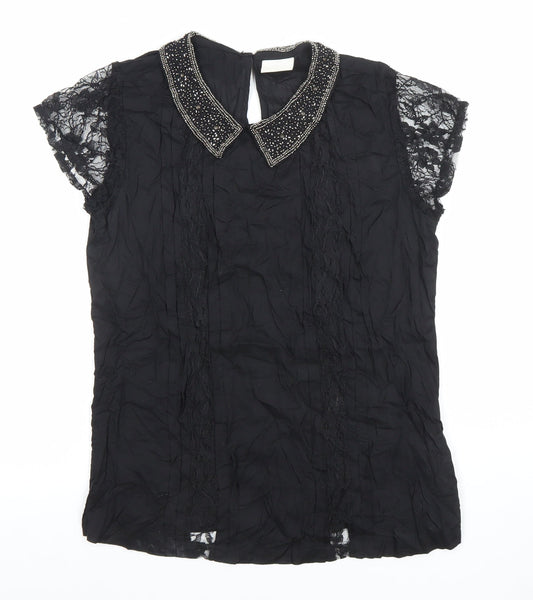 Womens UK Size M Unknown Black Classic Blouse