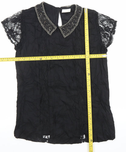 Womens UK Size M Unknown Black Classic Blouse