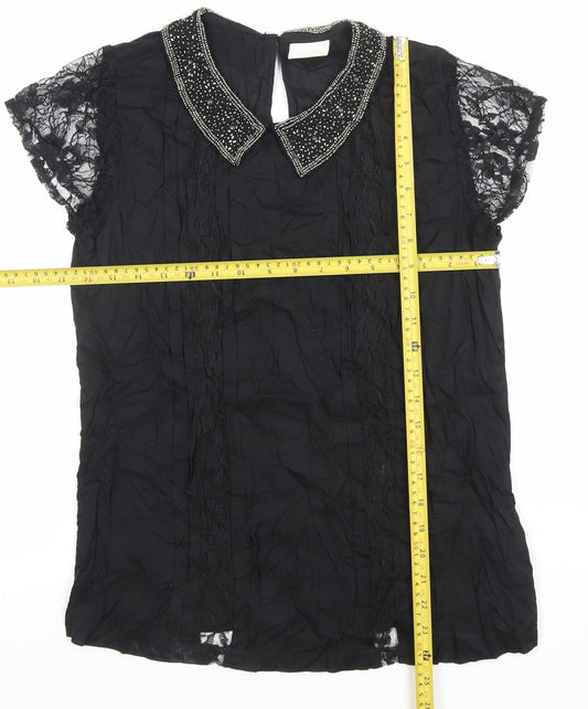 Womens UK Size M Unknown Black Classic Blouse