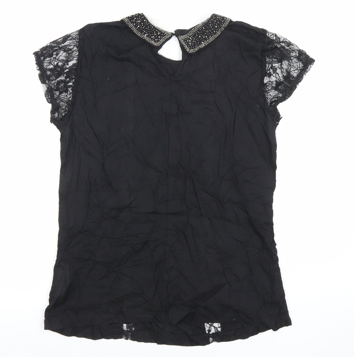 Womens UK Size M Unknown Black Classic Blouse