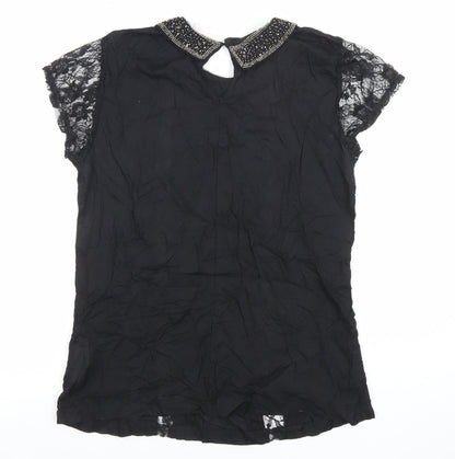 Womens UK Size M Unknown Black Classic Blouse