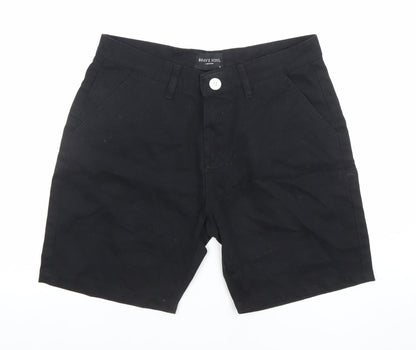 Brave Soul Men's Black Chino Shorts Size S Casual Cotton Blend
