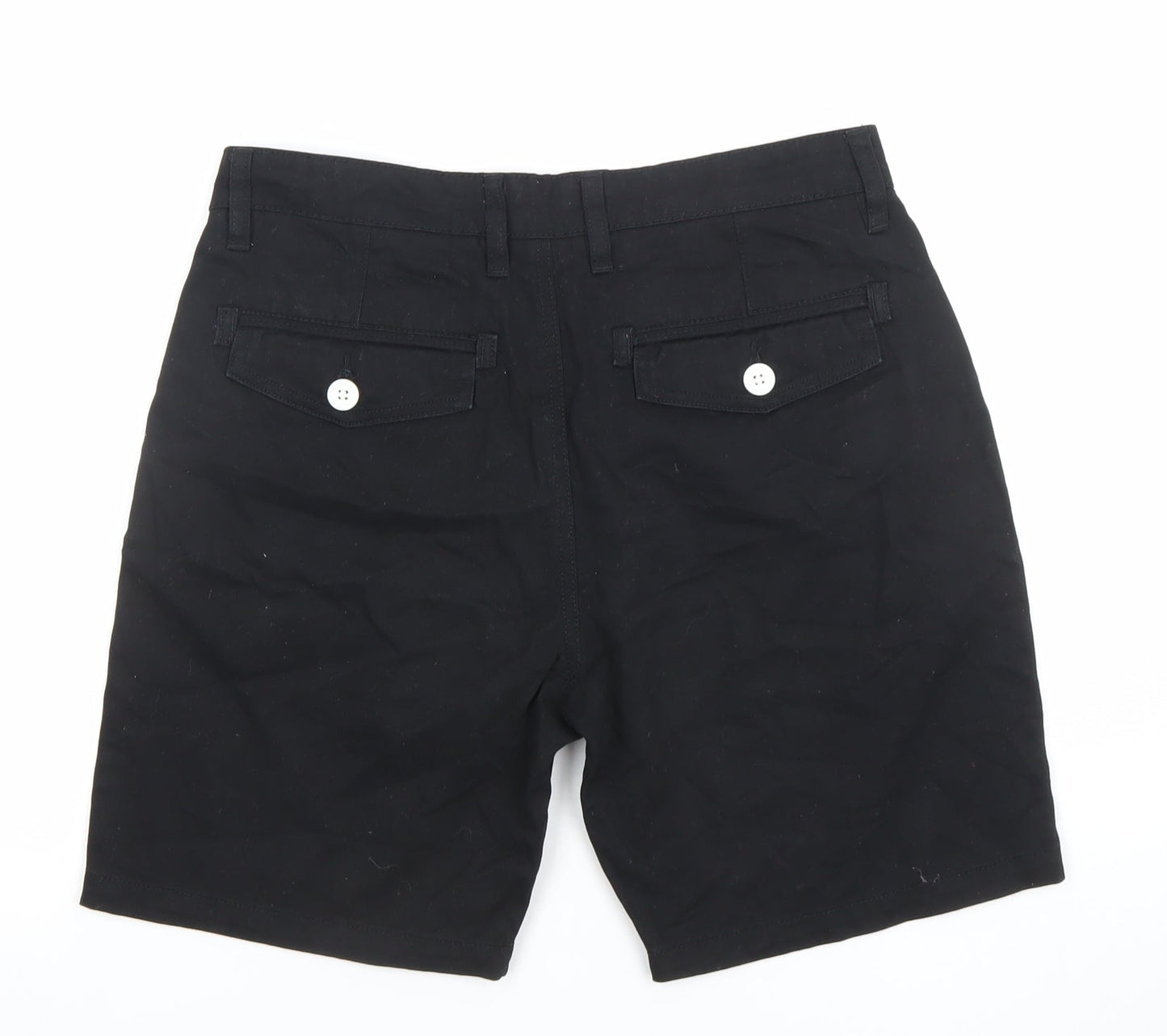 Brave Soul Men's Black Chino Shorts Size S Casual Cotton Blend