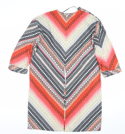 Womens UK Size 8 River Island Multicoloured Tunic Blouse