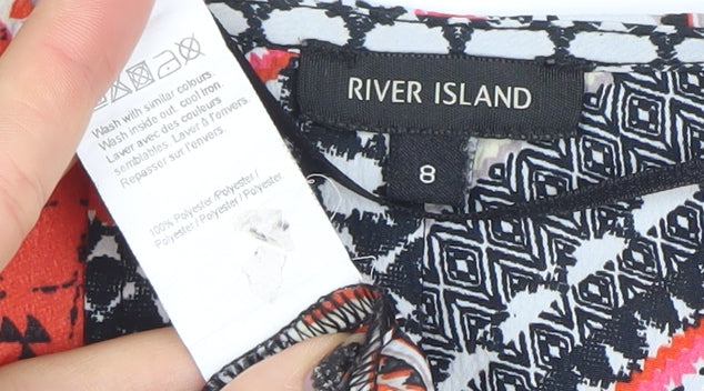Womens UK Size 8 River Island Multicoloured Tunic Blouse
