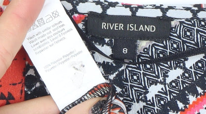 Womens UK Size 8 River Island Multicoloured Tunic Blouse
