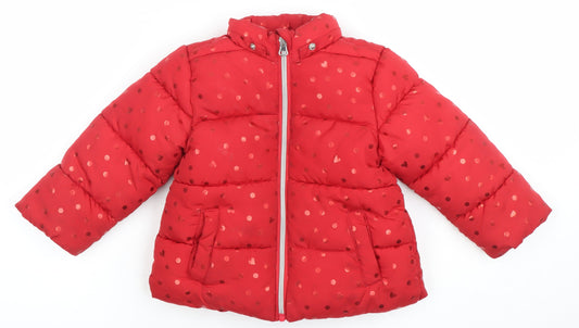 Chicco Girls Red Polka Dot Puffer Jacket 3 Years Winter Coat