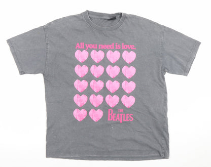 Girls UK Size 10-11 Years Zara Grey Basic T-Shirt