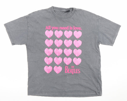 Girls UK Size 10-11 Years Zara Grey Basic T-Shirt