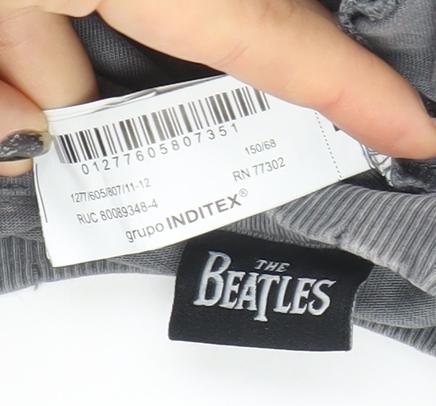 Girls UK Size 10-11 Years Zara Grey Basic T-Shirt