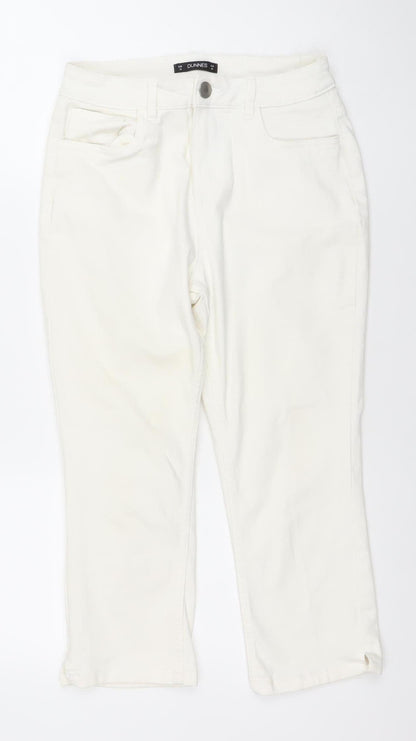 Womens UK Size 10 Dunnes Regular Fit Straight Ivory Jeans
