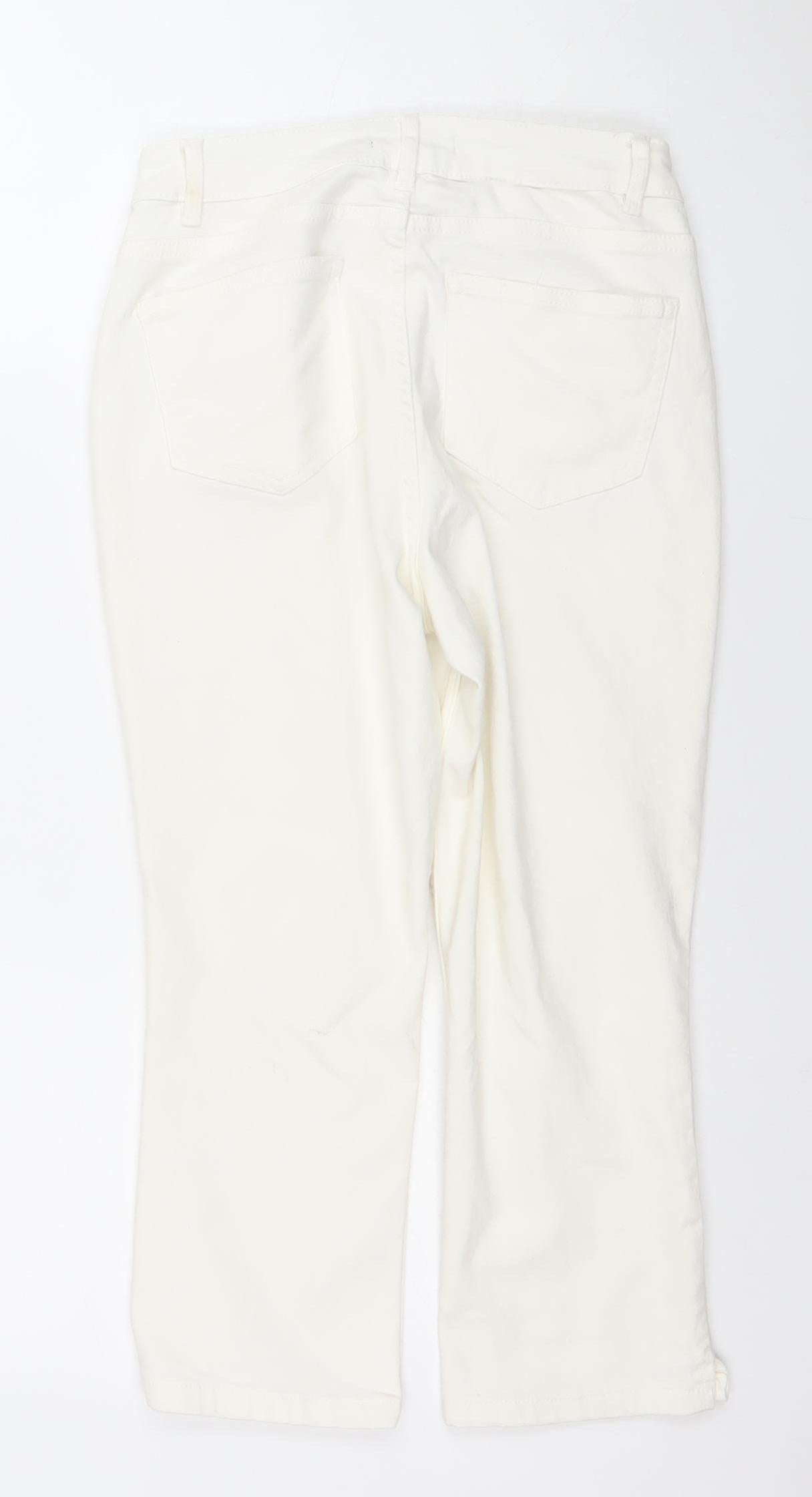 Womens UK Size 10 Dunnes Regular Fit Straight Ivory Jeans