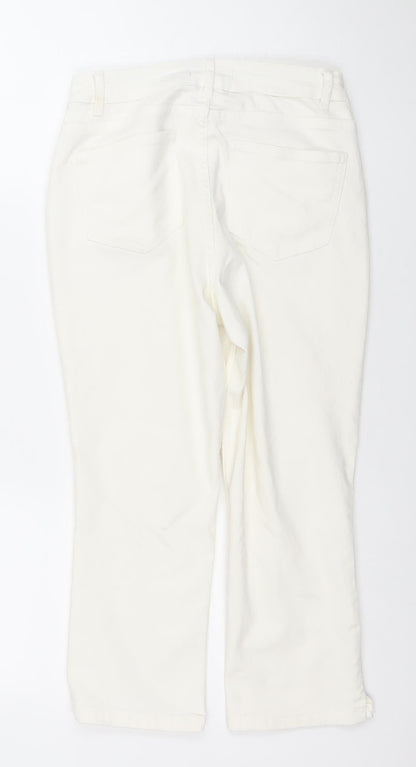 Womens UK Size 10 Dunnes Regular Fit Straight Ivory Jeans