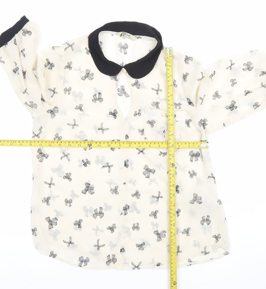 Womens UK Size 12 New Look Ivory Basic Blouse