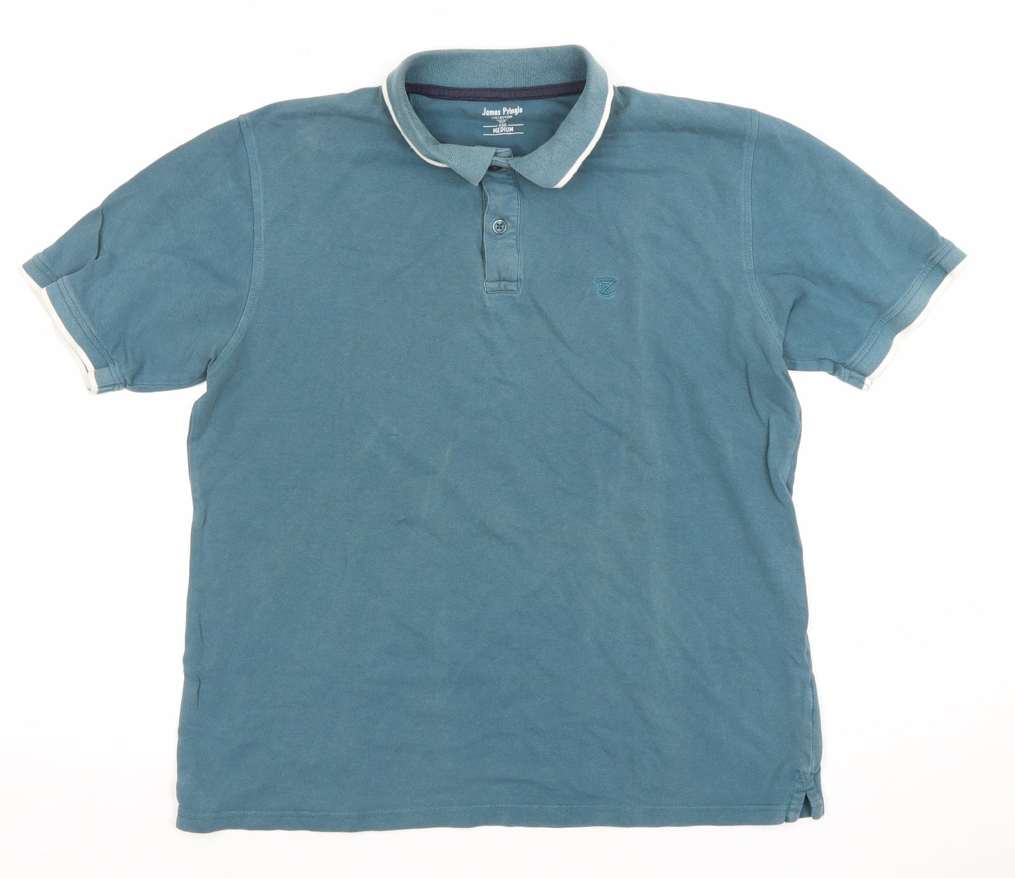James Pringle Men’s Blue Cotton Short Sleeve Polo Shirt Size M