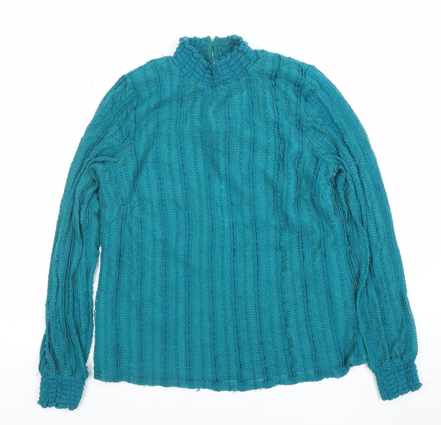 Womens UK Size M Gallery Blue Jersey Blouse