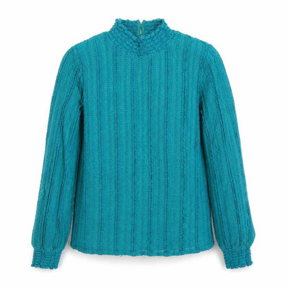 Womens UK Size M Gallery Blue Jersey Blouse