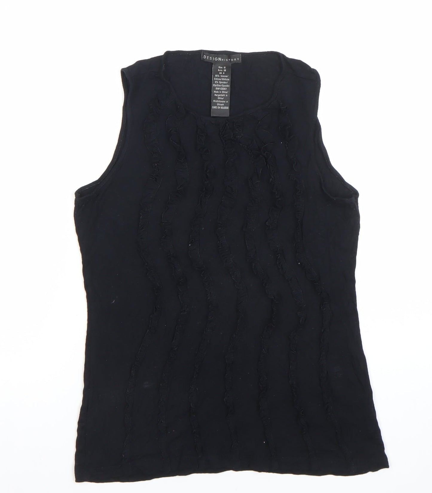 Womens UK Size 12 Design History Black Basic Tank
