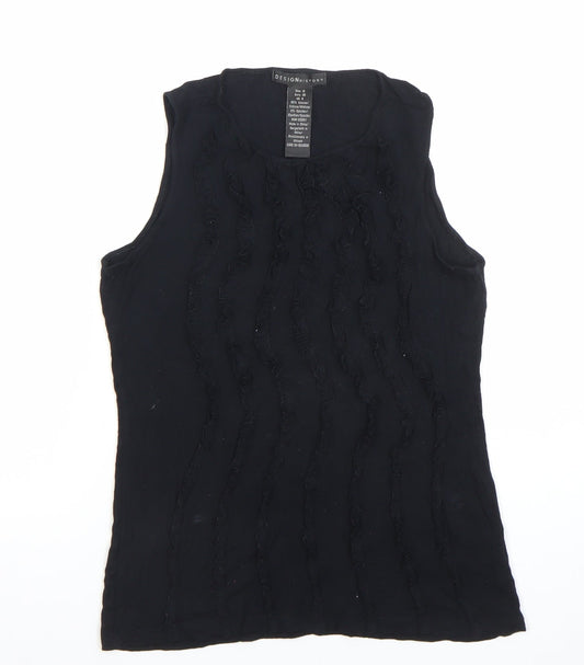 Womens UK Size 12 Design History Black Basic Tank