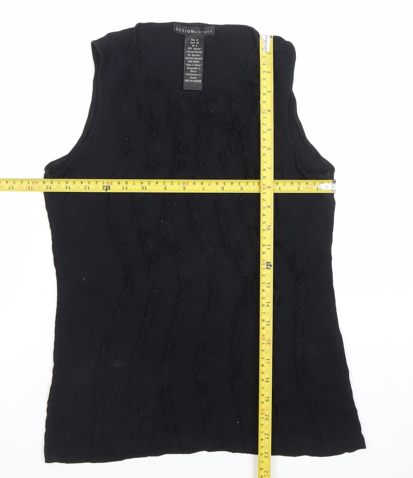 Womens UK Size 12 Design History Black Basic Tank